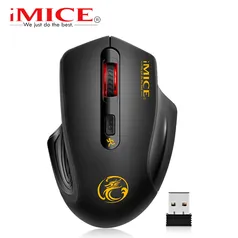 Imice mouse sem fio 4 botões 2000dpi mause 2.4g óptico usb mouse silencioso ergonômico sem fio | R$ 17