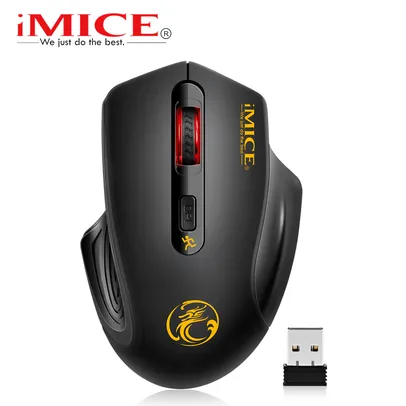 Imice mouse sem fio 4 botões 2000dpi mause 2.4g óptico usb mouse silencioso ergonômico sem fio | R$ 17