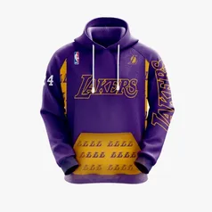 Moletom Full Canguru e Capuz Blusa de Frio Los Angeles Laker's Basquete nba