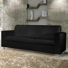 Sofá American Comfort Roma 3 Lugares Corino Preto por R$ 359