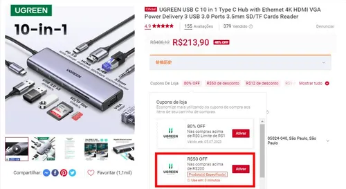 Imagem na descrição da promoção