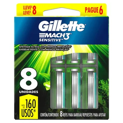 Carga Gillette Mach3 Sensitive 8 Unidades