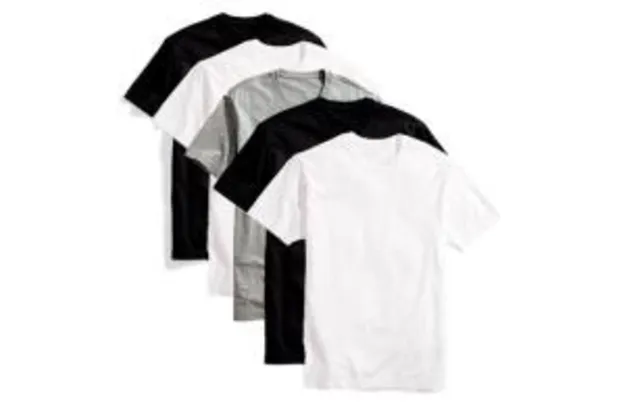 Kit 5 Camisetas Básicas Masculina T-Shirt Algodão R$49