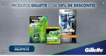 Produtos gillette com 10% de desconto no Carrefour