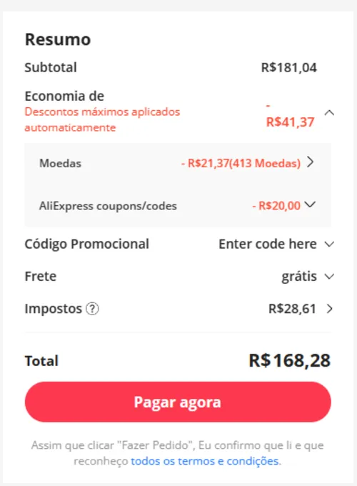 Imagem na descrição da promoção