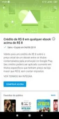 [Usuários Selecionados] R$8 OFF no Primeiro Ebook