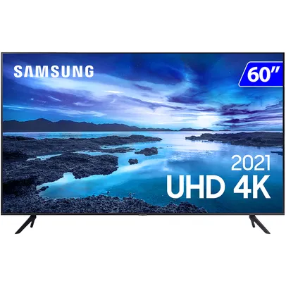 Smart TV Samsung 60" 4K Wi-Fi Tizen Crystal UHD Comando de Voz UN60AU7700GXZD