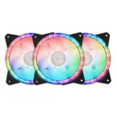 KIT FAN COM 3 UNIDADES COOLER MASTER MASTER, MASTER FAN MF120 PRISMATIC ARGB, 120mm, MFY-B2DN-203PA-