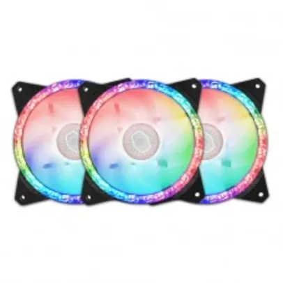 KIT FAN COM 3 UNIDADES COOLER MASTER MASTER, MASTER FAN MF120 PRISMATIC ARGB, 120mm, MFY-B2DN-203PA-