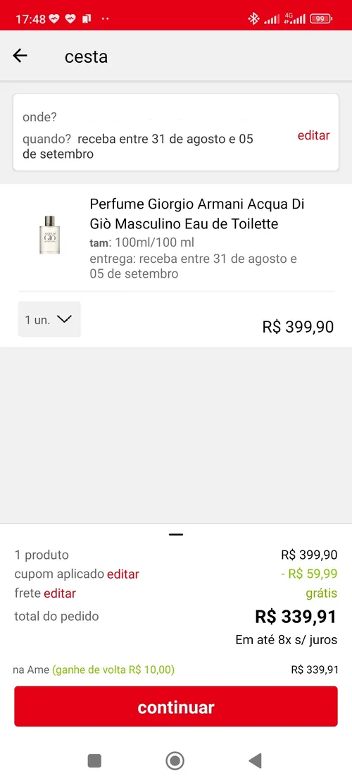 Imagem na descrição da promoção