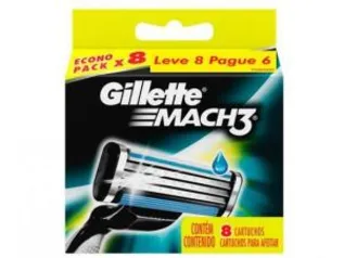 Carga para Aparelho de Barbear Gillette Mach3 - 8 Cartuchos