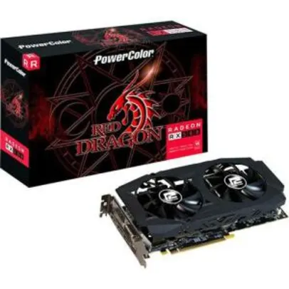 Placa de Video VGA AMD Powercolor Radeon Rx 580 8GB Red Dragon Axrx 580 8gbd5-3dhdv2/oc - R$900
