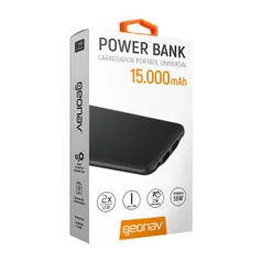 Carregador Portátil 15000mAh Universal - Geonav PB15000B - R$80,91