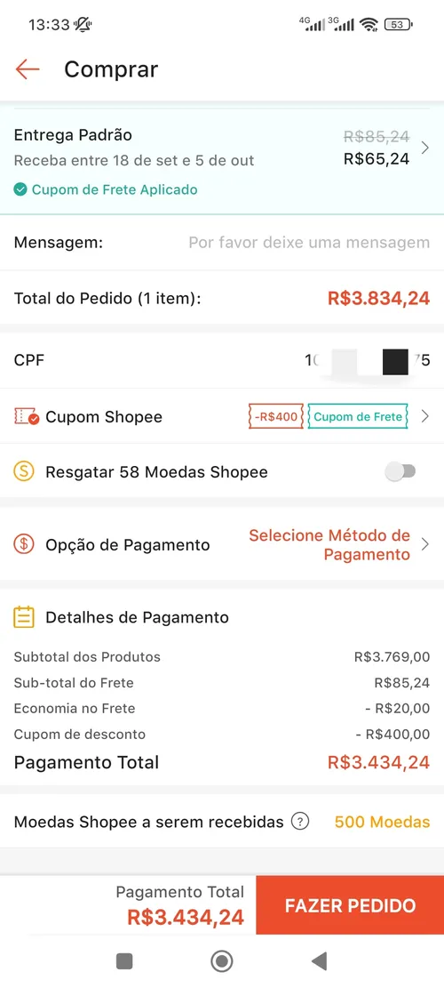 Imagem na descrição da promoção