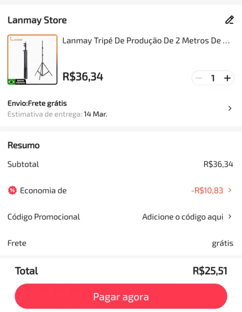 Imagem na descrição da promoção