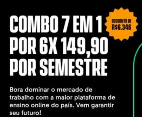 Faculdade Descomplica 2021 - Combo 7x1 (Pós + 5 cursos livres gratuitos) R$7176