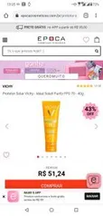 Protetor Solar Vichy - Idéal Soleil Purify FPS 70 - 40g - R$51,24