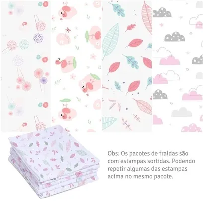 Foto do produto Fralda Mami Super Luxo Estampada Com Bainha 70cmx70cm 5 Un Papi