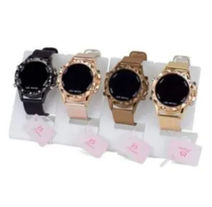 Kit 4 Relógios Feminino Led Dourado - Orizom - R$ 102