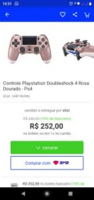 Saindo por R$ 252: Controle Playstation Doubleshock 4 Rosa Dourado - PS4 | R$ 252 | Pelando