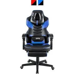 Cadeira Gamer Reclinável e Giratória com Apoio Retrátil para Pés Azul GT13 - DPX