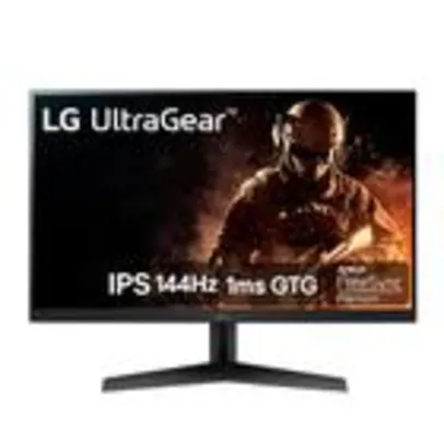 Monitor Gamer LG UltraGear 24 Full HD, 144Hz, 1ms, IPS, HDMI e DisplayPort, 99% sRGB, HDR, FreeSync Premium, VESA - 24GN60R