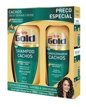 Kit Niely Gold Cachos Shampoo 300ml + Condicionador 200ml | R$10
