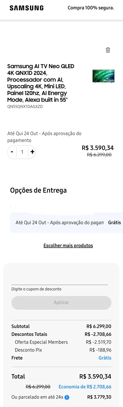 Imagem na descrição da promoção