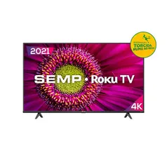 Smart TV Semp Roku Led 50" Rk8500 4k UHD HDR Wifi Dual Band 4 Hdmi 1 Usb com Controle Por Aplicativo