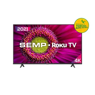 Smart TV Semp Roku Led 50" Rk8500 4k UHD HDR Wifi Dual Band 4 Hdmi 1 Usb com Controle Por Aplicativo