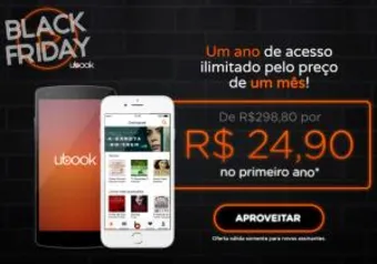 Ubook - Assinatura Anual - R$ 298,80 por R$ 24,90