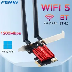 [Primeira compra] Placa de rede WiFi 5 (2.4G/5GHz) + BT 4.0