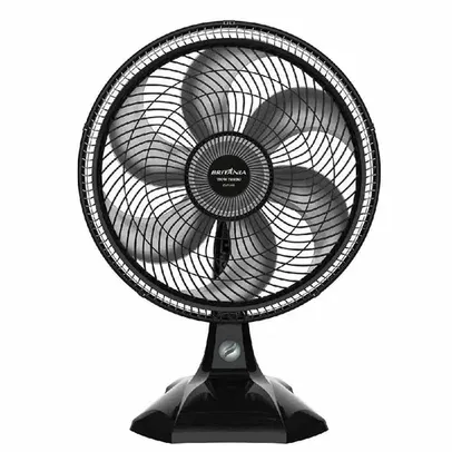 [APP/1ª COMPRA] Ventilador Maxx Force Britânia 6 Pás 40CM, BVT400 Preto com Prata 127V