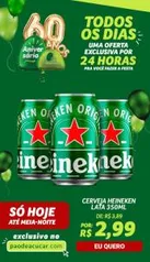 Cerveja Heineken lata 350ml só 2,99