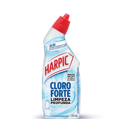 Harpic Cloro Forte - Desinfetante Sanitário Líquido Desodorizador, 200ml, Azul