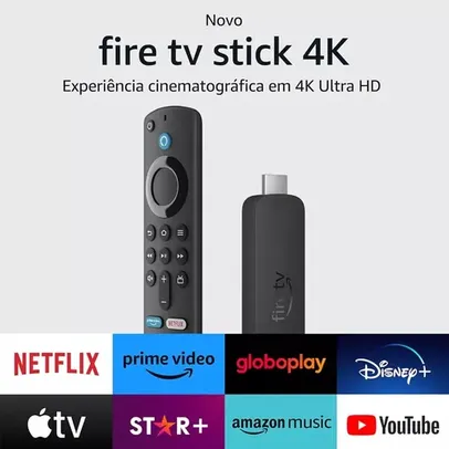 Amazon Fire Tv Stick 4k 2ª geração Controle Remoto Por Voz Com Alexa 