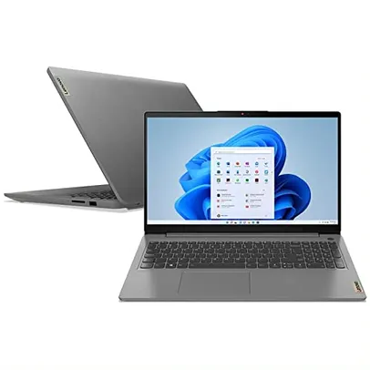 Notebook Lenovo IdeaPad 3i i3-1115G4 4GB 256GB SSD Intel UHD Graphics Windows 11 15.6", Cinza, 82MD0