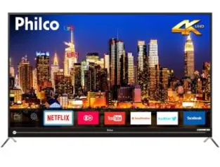 [Cartão Americanas] Smart TV LED 55" Philco PTV55G50SN Ultra HD 4k 3 HDMI 2 USB Wi-Fi Soundbar Embutido 60Hz Preta - R$ 1282