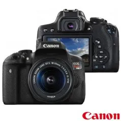 Câmera Digital Canon EOS Rebel T6i DSLR com 24.2 MP, Tela 3", Zoom Óptico de 3x - R$ 2299