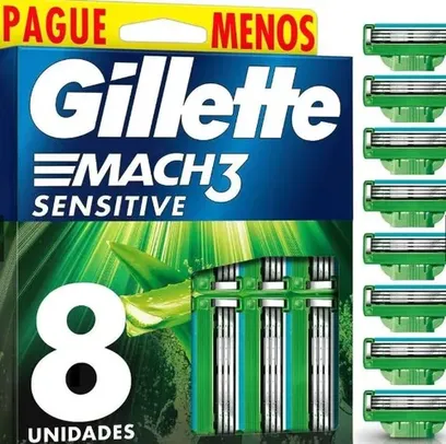 Carga para Aparelho de Barbear Gillette Mach3 Sensitive Leve 8 Pague 6