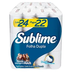 (REC 23,31 - Prime) Papel Higiênico Sublime Folha Dupla, 24 rolos