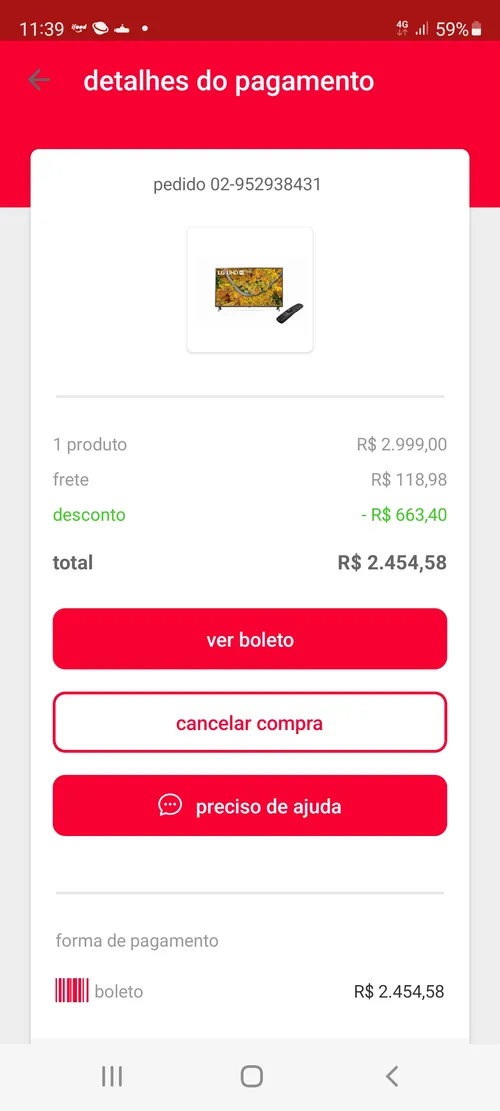 Imagem na descrição da promoção