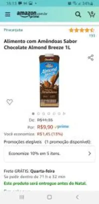 Alimento com Amêndoas Sabor Chocolate Almond Breeze 1L | R$10