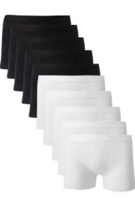 Kit 10 cuecas boxer de algodão, Basics - R$70