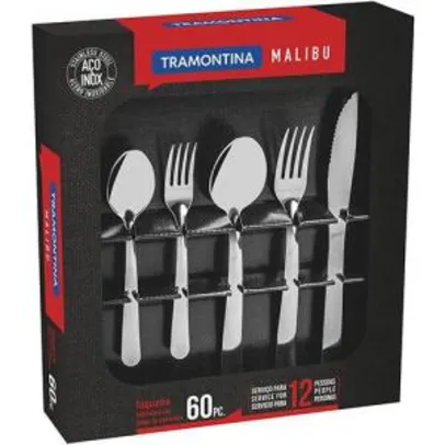 Faqueiro Inox 60 peças Malibu La Cuisine by Tramontina - R$89