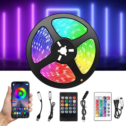 Fita de Led RGB com controle via IR 1Metro