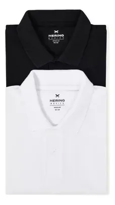 Kit Com 2 Camisas Polo Básicas Masculinas Hering 