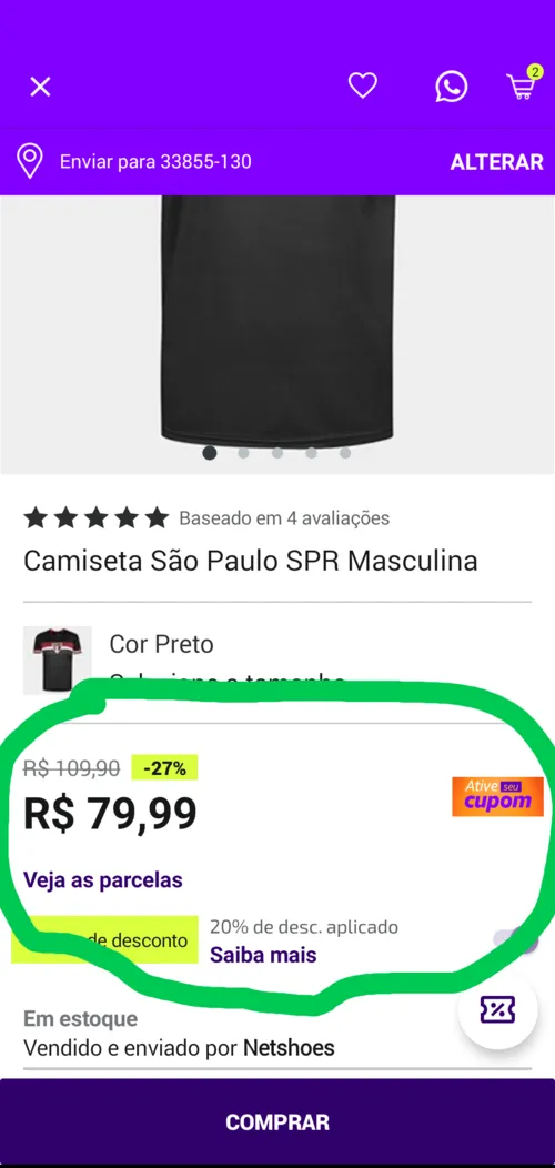 Imagem na descrição da promoção