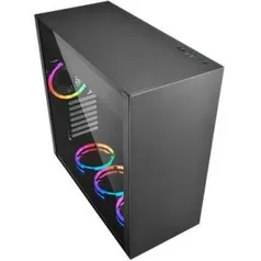 Gamer Sharkoon Pure Steel ,55 CFM, 4 Fans RGB + CONTROLADORA Lateral em Vidro