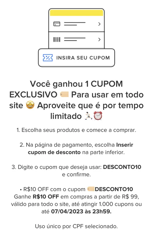 Imagem na descrição da promoção